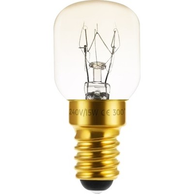 Halogen Kapsel Leuchtmittel E14 Herdlicht bis 300 °C 15W extra-warmweiß Klar