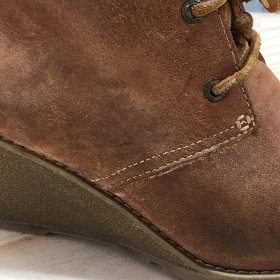 Botas Sperry para mujer 7 M Desert Stella Prow tacón de cuña STS 96942 cuero marrón Foto 2 de 4