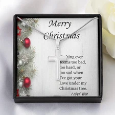 Stainless Steel Cross Necklace, For Her, Friend, for Christmas, Anniversary, Bir
