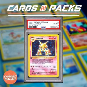Carte Pokemon Simsala 1/102 German Holo Base Set 1st Edition PSA 8 ✨