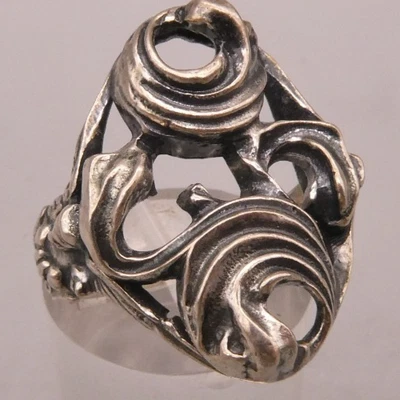 Ring Silber 835 wunderschöner ausgefallener alter verzierter Trachtenring - Bild 1 von 4