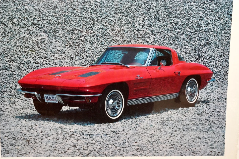 Corvette 1963 sala de exposición póster concesionario promoción coche foto exhibición vintage rojo Foto 2 de 4