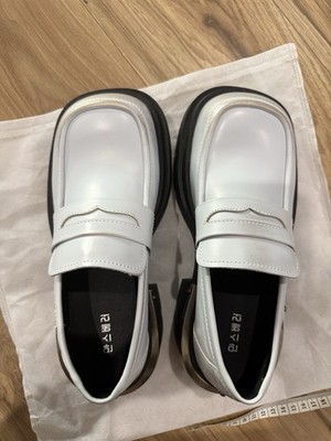 Ice blueleather loafers 2   platform slip on #New #Loafers #Korean style shoes
