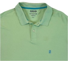 IZOD Mens Large Pale Green Polo Shirt Short Sleeve Advantage Performance. A