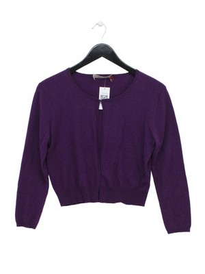 Max Mara Damen Strickjacke S Lila 100% Sonstige Rundhals Cardigan