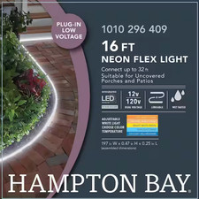 Hampton Bay 16ft White Adjustable 120V/12V Neon Flex LED Rope Light