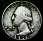 1937-S Washington Quarter - 90% Silver - Free Shipping!