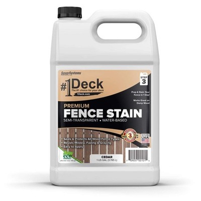 SaverSystems #1 Deck Premium Wood Fence Stain - 1 Gallon, Cedar 