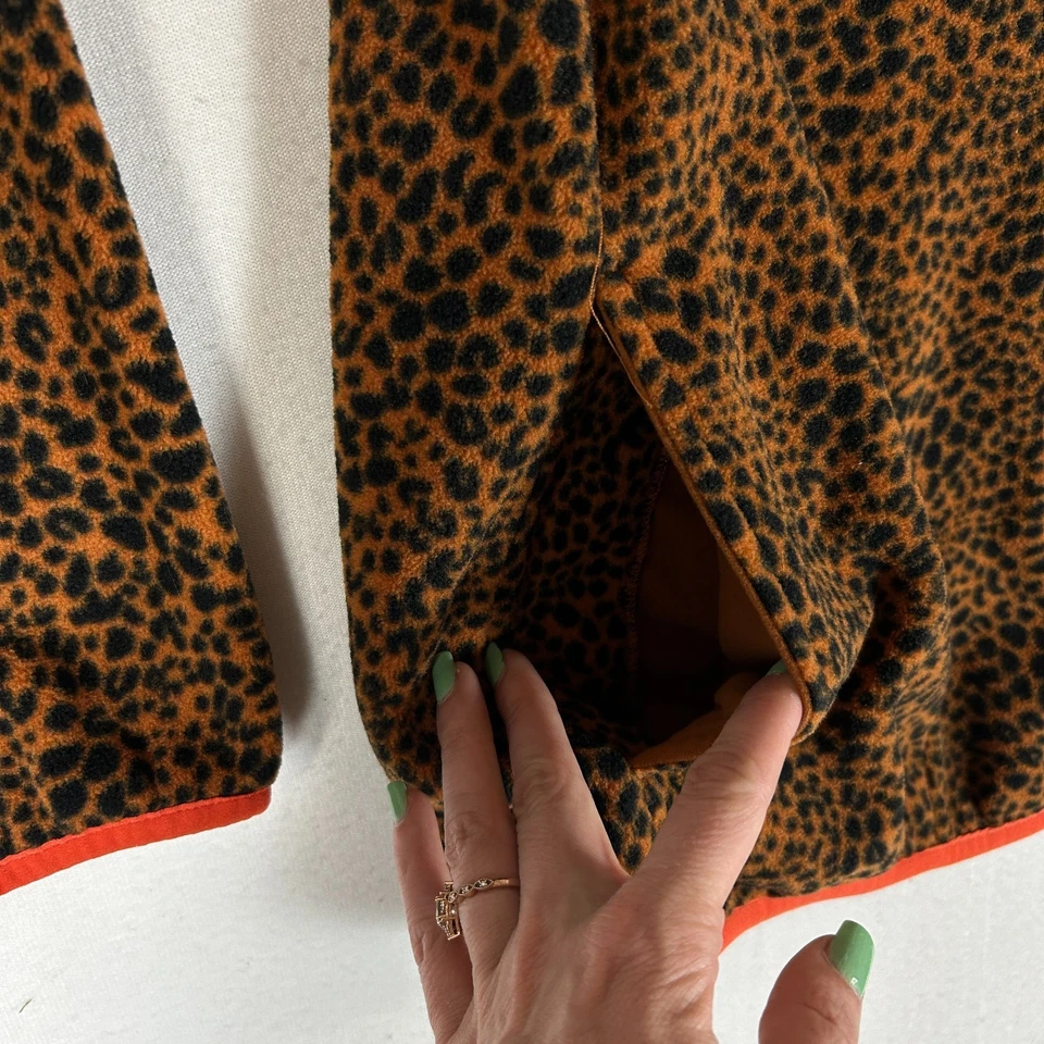 Pullover polar Land's End para mujer pequeño (6-8) marrón leopardo herencia cuello falso Foto 3 de 4