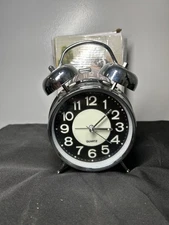 Loud Alarm Clock 4 Inch Twin Bell Retro Quartz AYRELY Bedroom Bedside Silver