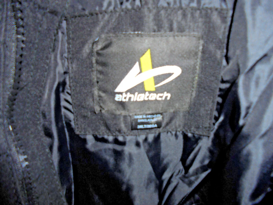 New~Athletech Coat Jacket Mens 3XLT Black Puffer Hooded Quilted Zip Insulated - Image 4 of 4