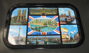 LONDON Souvenir Metal Tray  1980s  13 1/2 x 9 1/4