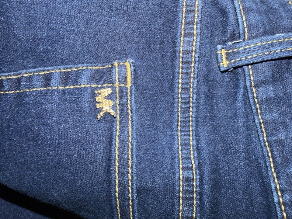 Pantalones de mezclilla ajustados al tobillo talla 14 lavado oscuro MICHAEL KORS Selma tiro alto Foto 3 de 4