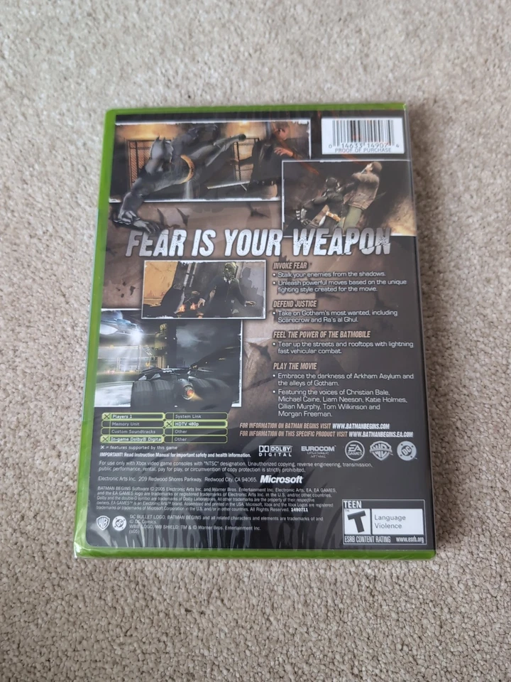 Batman Begins (Microsoft Xbox, 2005) New & Sealed Pristine NTSC US RARE - Image 2 of 4