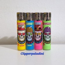 Accendini Clipper Lighters, Mecheros,Feuerzeuge, Briquets, Skulls 