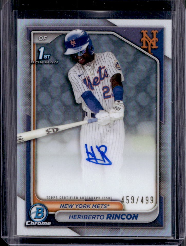 2024 Bowman Chrome Heriberto Rincon Auto Refractor 1st #459/499 Mets