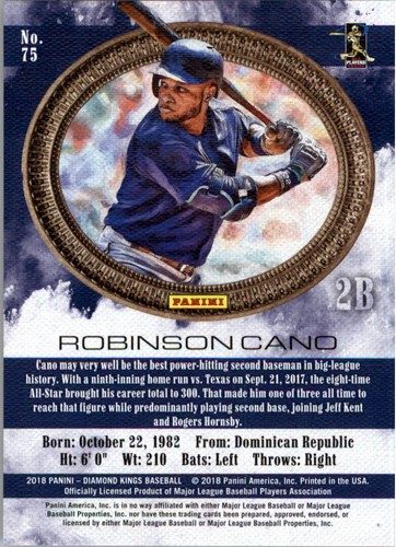 2018 Diamond Kings Red Frame #75 Robinson Cano - BB - Picture 2 of 2