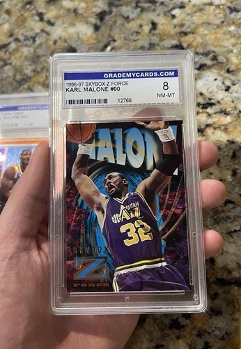 Karl Malone Graded Lot 3 Topps Finest M12 1995 -96 Refractor Power In The Key Z - Bild 8 von 16