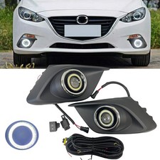 Upgrade Led Projector Cob Halo Angel Eye Drl Fog Light Kit For 2014-2016 Mazda 3