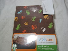NEW Kids Line Road Rally Velour Changing Pad Cover - Trucks/Cars Brown NIP