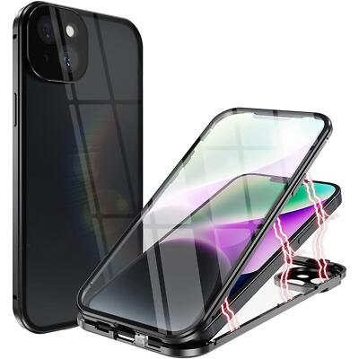 Hülle Magnet für iPhone 14 Plus Schutzhülle 360 Glas Cover Handy Armor Case