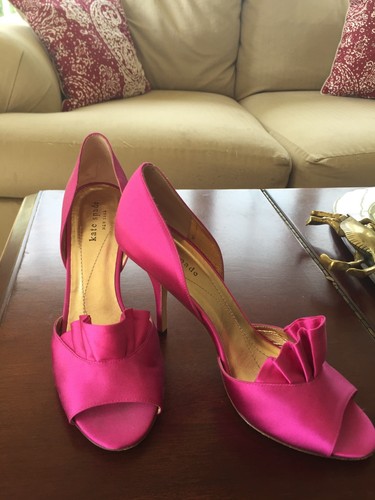 Kate spade magenta satin d'orsay heels
