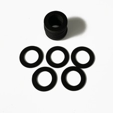 25pcs Black Fibre Fiber Pool Cue Decorative Joint Trim Ring 0.8mm Thickness 