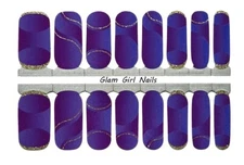 Purple and Gold Sparkle Nail polish strips / Nail Wraps / Nail Stickers