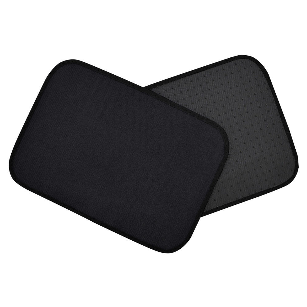 4pc Car Interior Solid Black Car Floor Mats Liner Pads Utility Mat