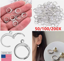 50-200x Hypoallergenic French Earring Hook Leverback Earwires Round w/ Open Loop