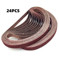 24PCS 1/2x 18" Aluminum Oxide Air File Belt Sander Sanding Paper Belt 40-240Grit