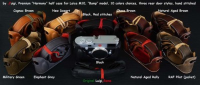 LUIGI HARMONY CASE TO LEICA M EV1,M11,BUMP or GRIP,OPTIONAL STRAP,MAKE A CHOICE*