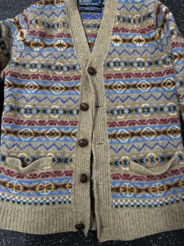 Cardigan da donna polo Ralph Lauren Azteco lavorato a mano in lana taglia media eccellente - Foto 3 di 6