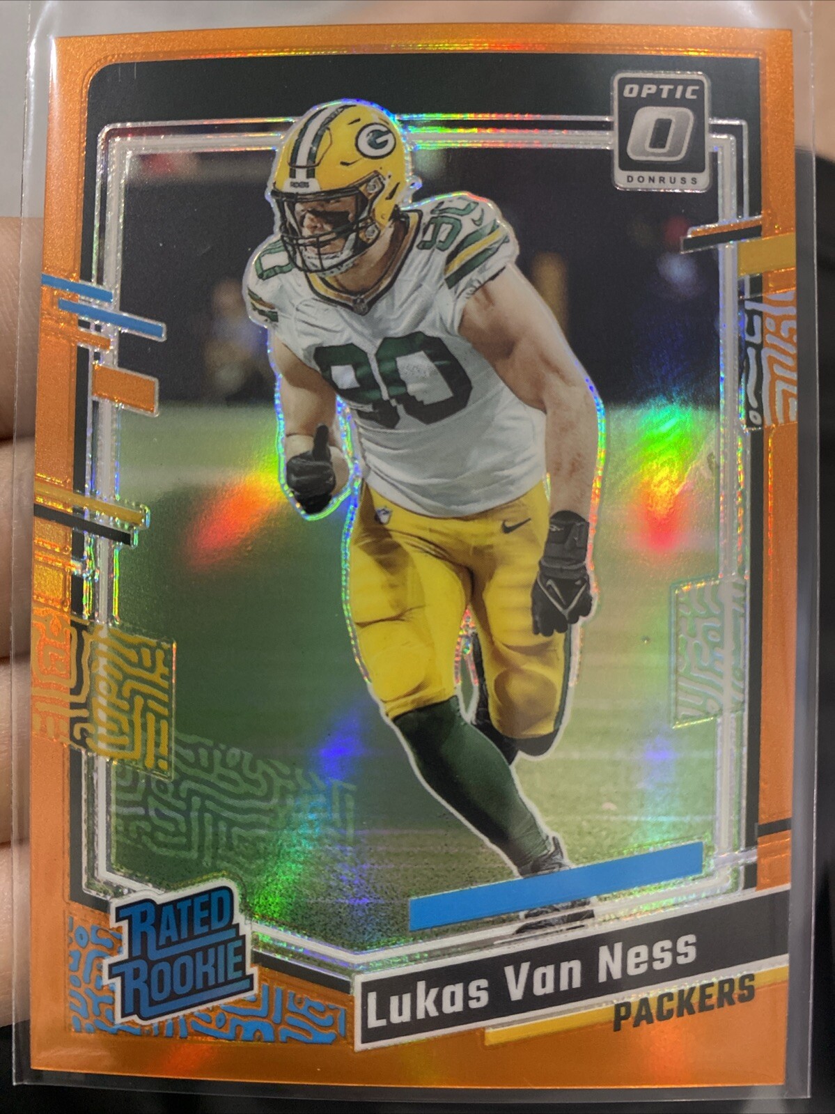 Lukas Van Ness /249 2023 Optic ORANGE Rated Rookie RC SP Packers #240 🔥🏈💎
