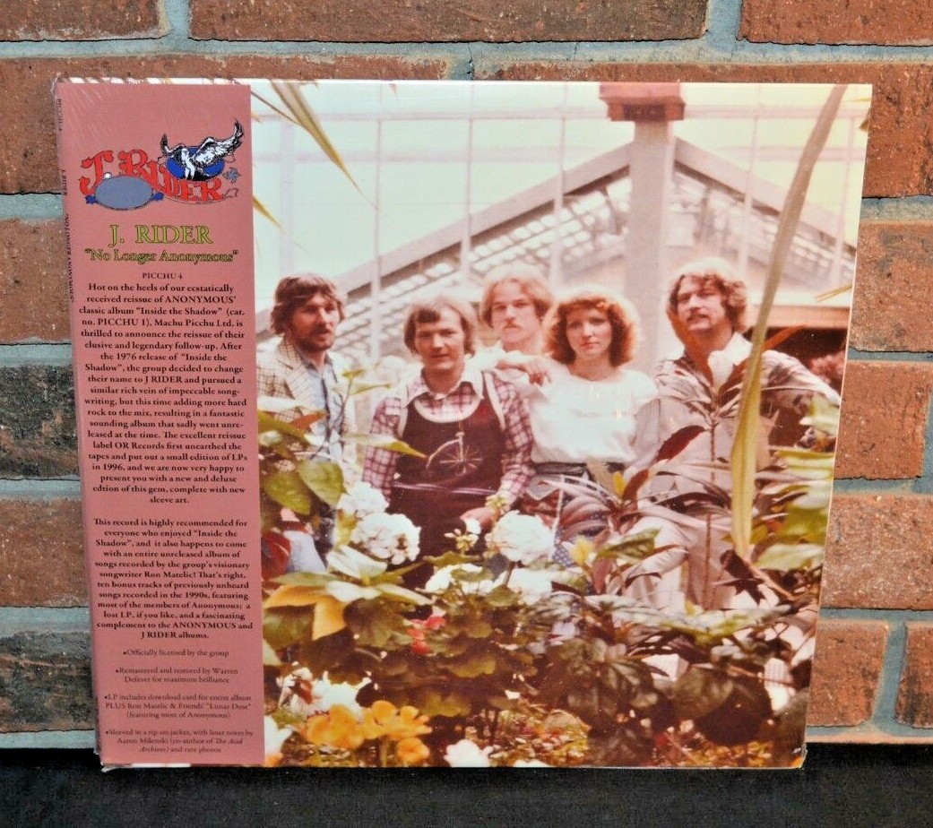 米LP J. Rider No Longer Anonymous PICCHU4 Machu Picchu, Ltd. 未開封 /00260 LP: J RIDER - No Longer Anonymous NEW SEALED PSYCH REISSUE