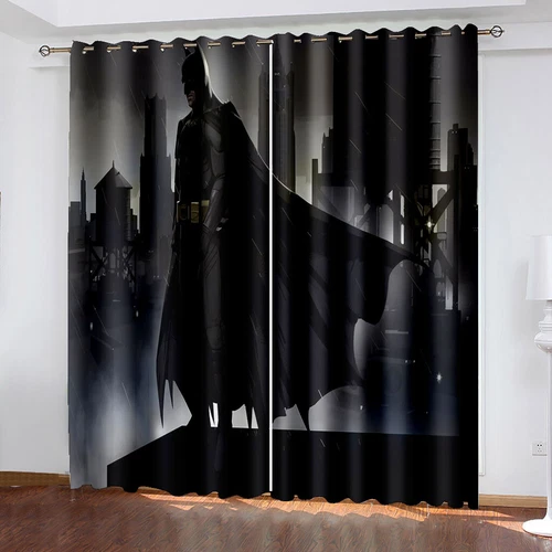 Tende oscuranti 3D per ragazzi camera da letto Batman tende anello termico occhiello superiore regalo - Foto 6 di 35