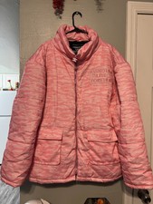 Asshles Live Forever Womens Pink Puffer Jacket Xl Alf New