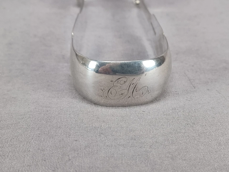 Moneda Charles Brewer Middletown CT plata estilo federal cesta floral pinzas de azúcar Foto 3 de 4