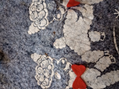 Vintage 50s 60s Lambs Gray Felt Print Skirt — - Picture 6 of 18