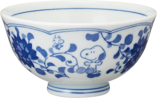 Tazón de arroz arabesco índigo Snoopy Ai Karakusa 630131 HECHO EN JAPÓN - Imagen 2 de 5