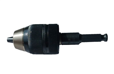 WHITE- 1/2 JACOBS KEYLESS STEEL COLLAR CHUCK  WITH 7/16 HEX  DRIVER