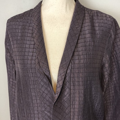 Chaqueta Cárdigan Eileen Fisher Púrpura Frente Abierto Lino Seda S Blazer - Imagen 2 de 15