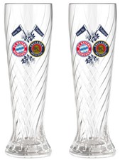 FC Bayern München Weißbierglas 2er Set - Doppellogo - 0.5l |Glas | Bierglas FCB