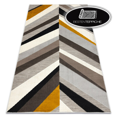 Real Fashionable Rugs Cheap Modern Carpet Lisboa Herringbone Pattern Grey Yellow