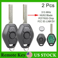 2 For BMW 3 5 7 E38 E39 E46  X5 X3 Z4 HU92 Remote Key Fob EWS 315MHz ID44