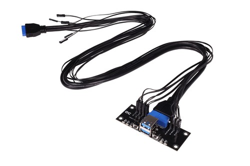 Panneau d'E/S frontal Alphacool ES avec USB 3.0 et jeu de câbles pour boîtier serveur - Photo 3/4