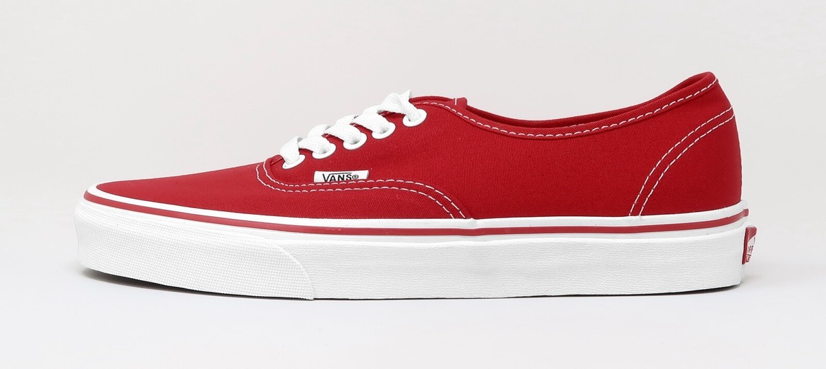 VANS Authentic Red White Canvas Sneakers Men Women Shoes