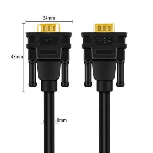 1set VGA 3+6 Connecting VGA For Computer TV Monitor 3 Meters Aluminium Foil+PVC - 第 3/9 張圖片
