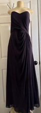 Bill Levkoff Purple Chiffon A Line strapless Evening/Bridesmaid Dress Gown Sz 12