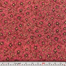 Vintage Pansy Passion III Blank Quilting 2006 Metallic Cotton by the HALF YARD
